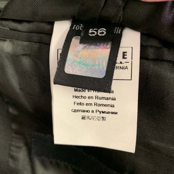 JUST CAVALLI Black Cotton Blend Single Breasted Tuxedo - Picture 10 of 16